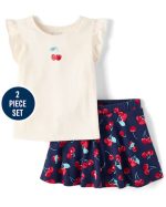 Toddler Girls Print 2-Piece Outfit Set-BLACKCURRANT CL