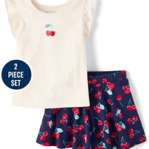 Toddler Girls Print 2-Piece Outfit Set-BLACKCURRANT CL