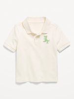 Printed Short-Sleeve Pique Polo Shirt for Toddler Boys-Dino