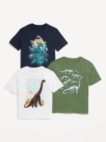 Short-Sleeve Graphic T-Shirt 3-Pack for Boys-Dinosaur