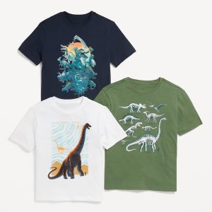 Short-Sleeve Graphic T-Shirt 3-Pack for Boys-Dinosaur
