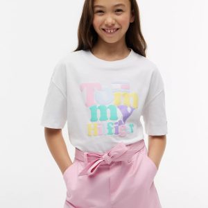 Kids' Tommy Puff Print T-Shirt-Optic White