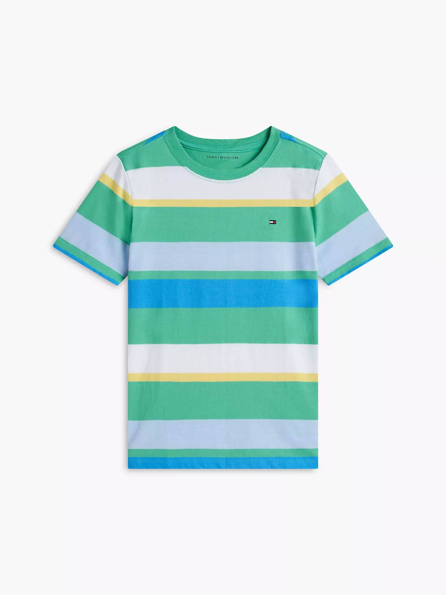 Kids' Multicolor Stripe T-Shirt-Aloha Green - Image 3