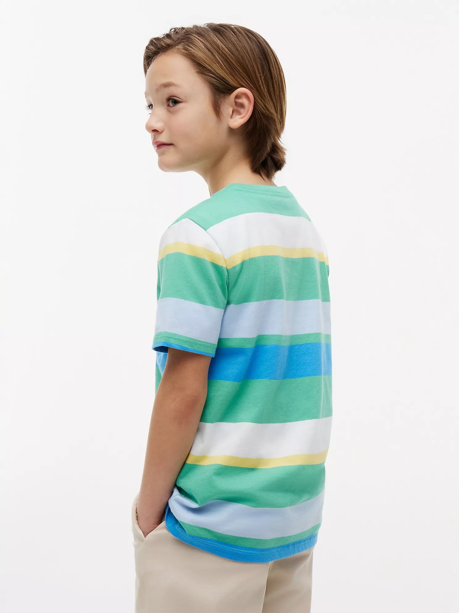 Kids' Multicolor Stripe T-Shirt-Aloha Green - Image 4