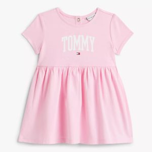 Babies' Tommy Logo Dress-Classic Pink