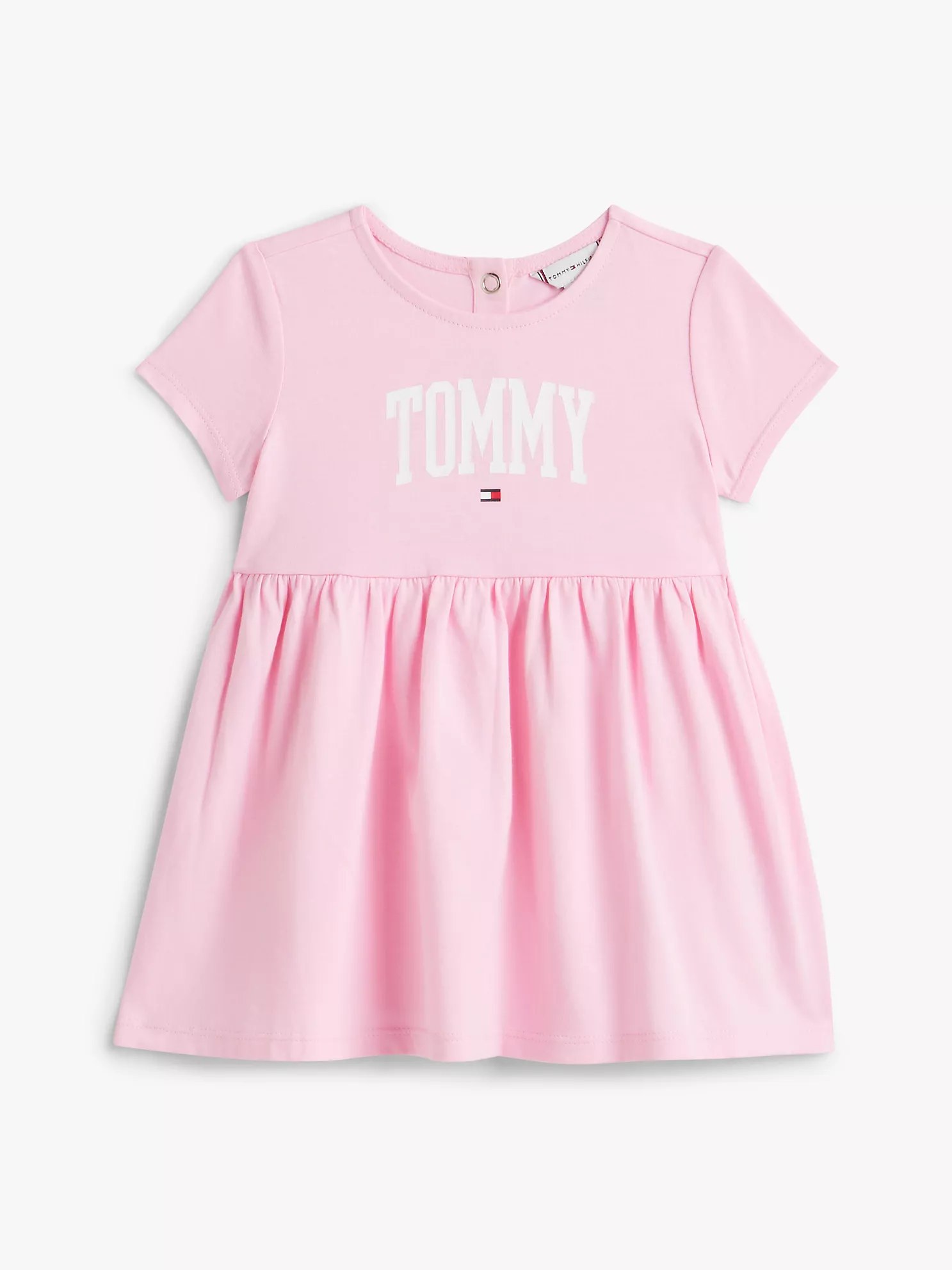 Babies' Tommy Logo Dress-Classic Pink