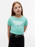 Kids' Tommy Color Logo T-Shirt-Light Jade Green
