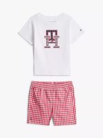Babies' Monogram T-Shirt & Short Set-Optic White
