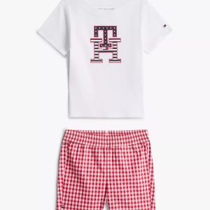 Babies' Monogram T-Shirt & Short Set-Optic White