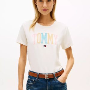 Multicolor Varsity Tommy Logo T-Shirt-Ivory
