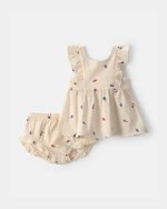 Baby Girl 2-Piece Fourth of July Top & Short Set-Ivory