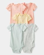 Baby Girl 5-Pack Fruit Multipack Bodysuits-Orange/Green/Yellow