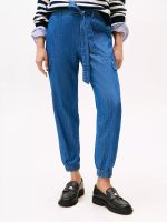 Belted Cargo Jogger-Dark Chambray