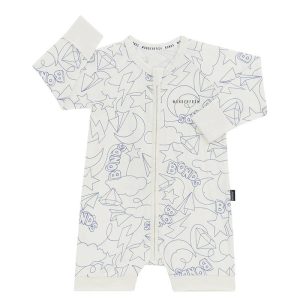 Wonderfrsh Long Sleeve Romper-Bonds Galazy White