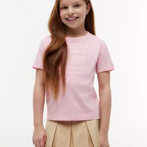 Kids' Floral Flag T-Shirt-Pink Sugar