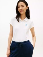 Slim Fit Script Monogram Stretch Polo-Ecru