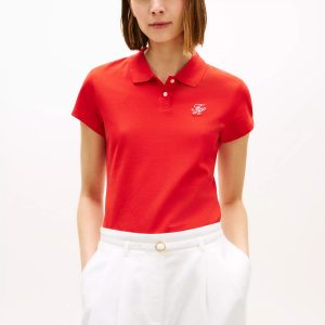 Slim Fit Script Monogram Stretch Polo-Fireworks