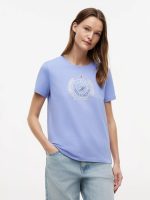 Foiled Laurel Leaf Logo T-Shirt-Thunder Lilac