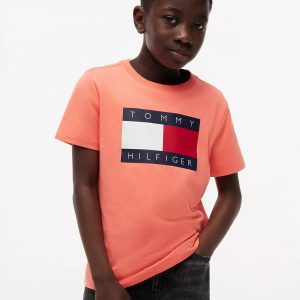 Kids' Tommy Flag Logo T-Shirt-Island Punch