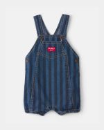 Baby&Toddler Striped Denim Shortall - Dark Wash