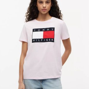 Big Flag Logo T-Shirt-Light Pink