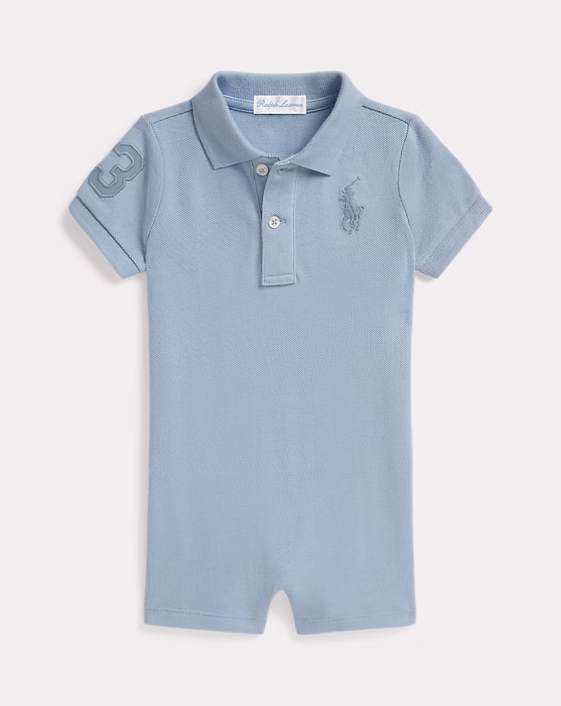 Big Pony Cotton Mesh Polo Shortall-Estate Blue