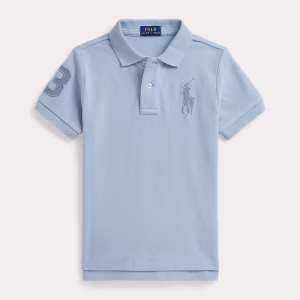 Big Pony Cotton Mesh Polo Shirt-Estate Blue