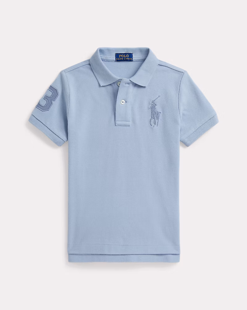 Big Pony Cotton Mesh Polo Shirt-Estate Blue
