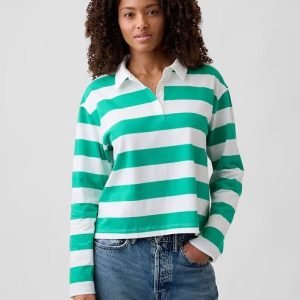 Relaxed Rugby Polo Shirt-Deluxe Green