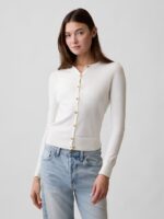 Crewneck Cardigan-Snowflake Milk