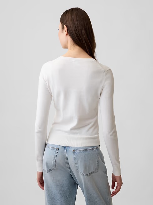Crewneck Cardigan-Snowflake Milk - Image 2