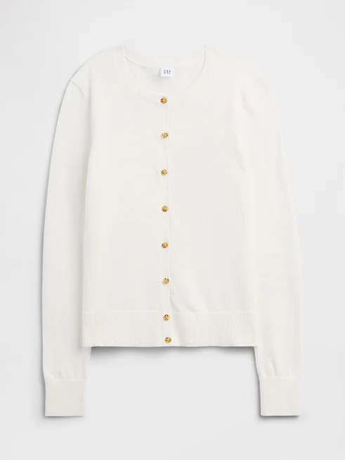 Crewneck Cardigan-Snowflake Milk - Image 3