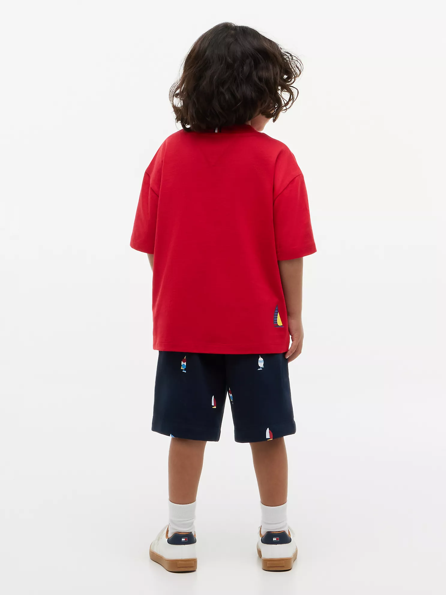 Kids' Nautical Logo T-Shirt & Short Set-Primary Red - Image 5