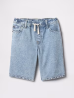 Kids Pull-On Loose Denim Shorts (Regular) -Light Wash