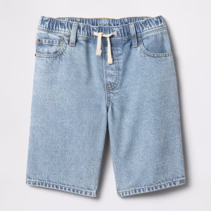 Kids Pull-On Loose Denim Shorts (Regular) -Light Wash