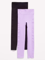 Fitted High-Waisted 7/8-Length Seamless Leggings 2-Pack for Girls-Lavender Haven