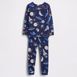Baby & Toddler Organic Brushed Cotton Space PJ Set-Outer Space