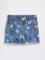 babyGap × Disney Paperbag Mom Jean Shorts-Medium Wash Minnie Mouse Fruit Multi