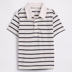 babyGap Stripe Rugby Polo Shirt-New Off White Black