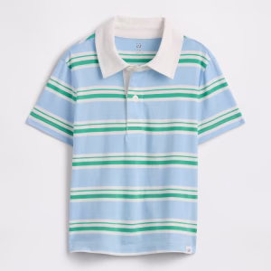 babyGap Stripe Rugby Polo Shirt-Cerulean blue