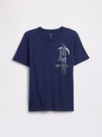 Kids Space Graphic T-Shirt-Military Blue