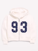 Favorite Fleece Graphic Zip-Front Hoodie for Girls-Sea Salt