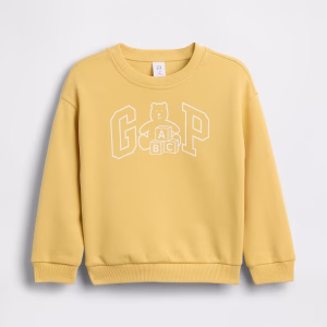 babyGap Brannan Bear Logo Sweatshirt- French Almond Yellow Abc Blocks