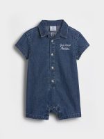 Baby Denim Gap Logo Shorty One-Piece-Medium Wash