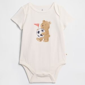Baby Graphic Bodysuit-Sport Bear Soccer White
