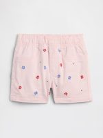 babyGap Pull-On Embroidered Mom Jean Shorts-Pink Cherry Blossom Floral
