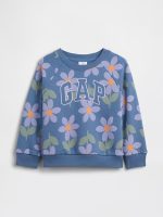 babyGap Print Crewneck Sweatshirt-Cornflower Blue Flowers