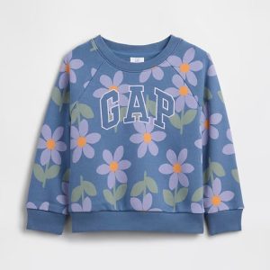 babyGap Print Crewneck Sweatshirt-Cornflower Blue Flowers