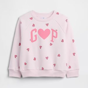 babyGap Print Crewneck Sweatshirt-Pink Dogwood Hearts