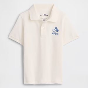 babyGap × Disney Mickey Mouse Pique Polo Shirt-New Off White